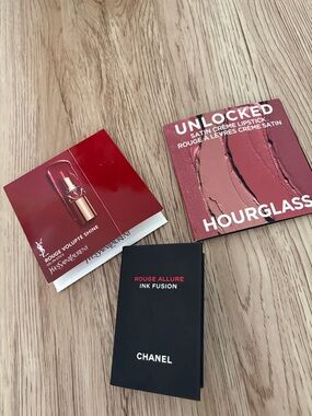 CHANEL, YSL and Unlocked Rouge Allure Ink Fusion Sample Booklet - Black & Red